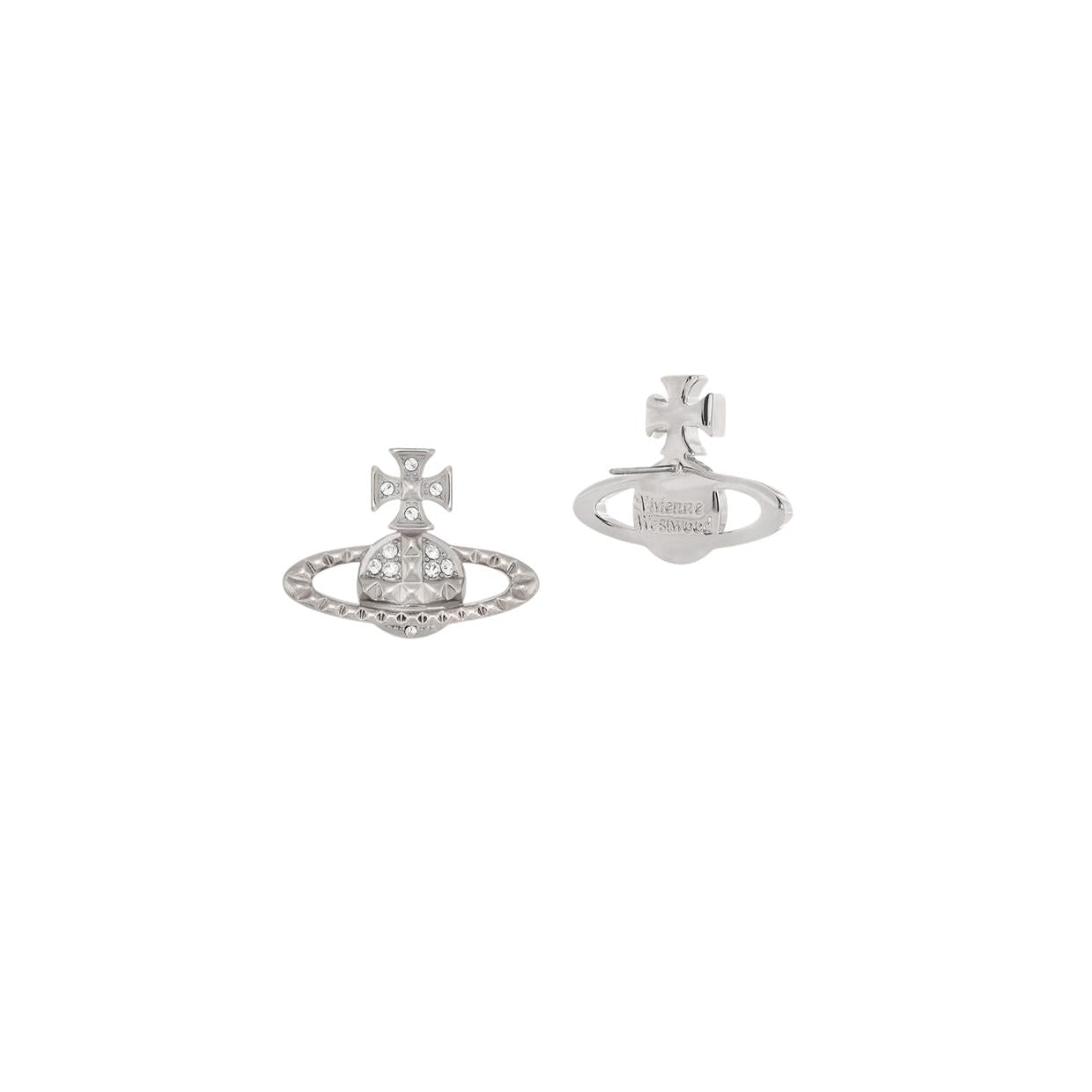 Vivienne Westwood Rhodium Crystal Mayfair Bas Relief Earrings
