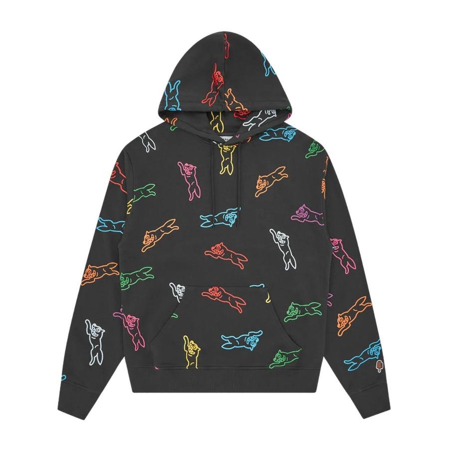 ICECREAM All-Over Running Dog Charcoal Black Hoodie