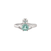 Vivienne Westwood Platinum Light Turquoise Reina Petite Ring