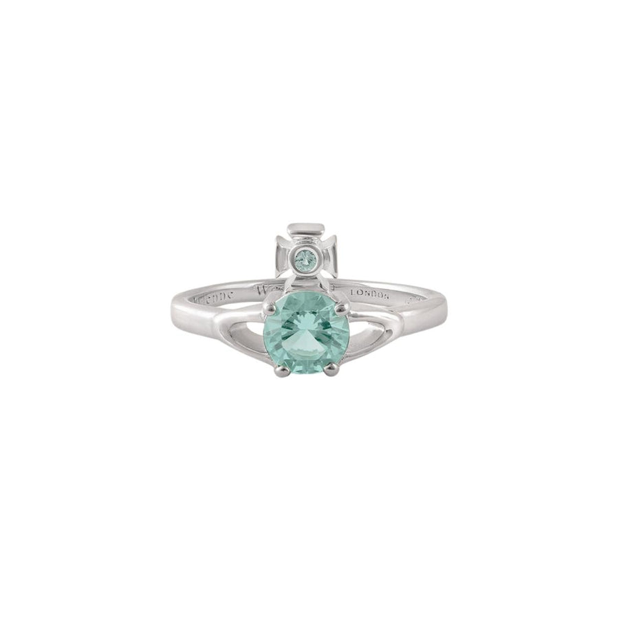 Vivienne Westwood Platinum Light Turquoise Reina Petite Ring