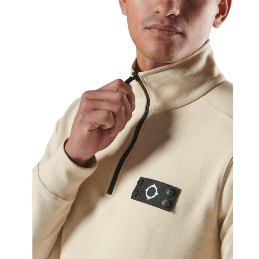 MA.STRUM Badge Neo Half Zip Cream Sweatshirt