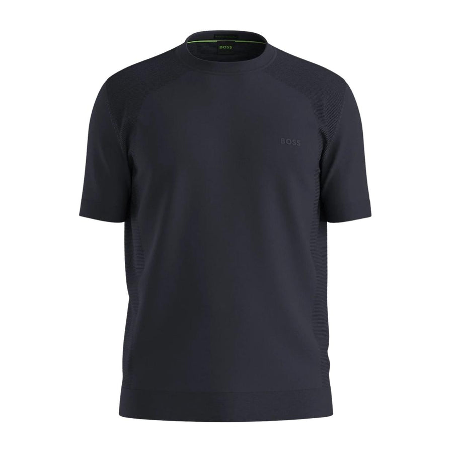 BOSS Regular Fit Navy Momentum Lite Knit T-Shirt