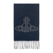 Vivienne Westwood Reversible Logo Soft Wool Mineral Grey Scarf