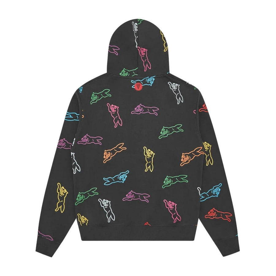 ICECREAM All-Over Running Dog Charcoal Black Hoodie