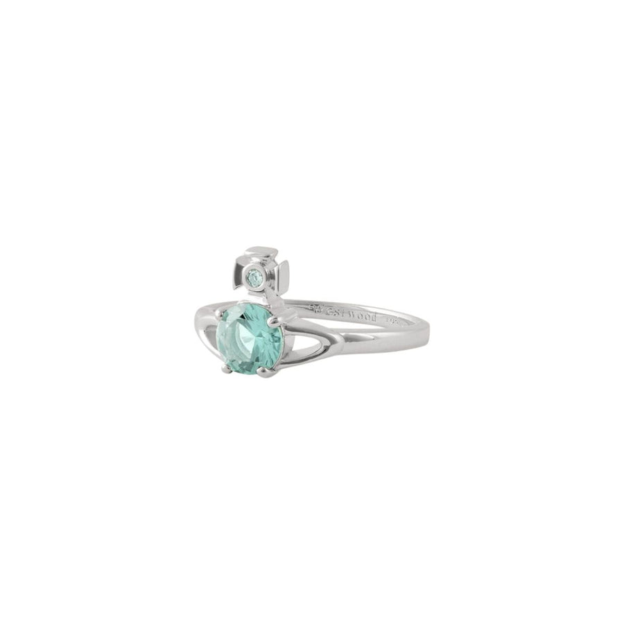Vivienne Westwood Platinum Light Turquoise Reina Petite Ring