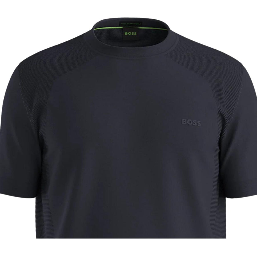 BOSS Regular Fit Navy Momentum Lite Knit T-Shirt