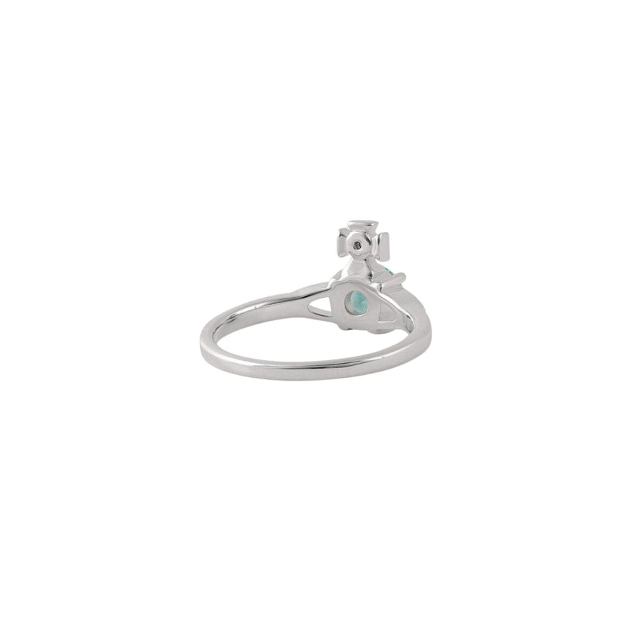 Vivienne Westwood Platinum Light Turquoise Reina Petite Ring