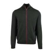 Paul Smith Contrast Stripe Green Zip Up Cardigan
