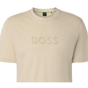 BOSS Silicone Logo Cotton Jersey Beige T-Shirt