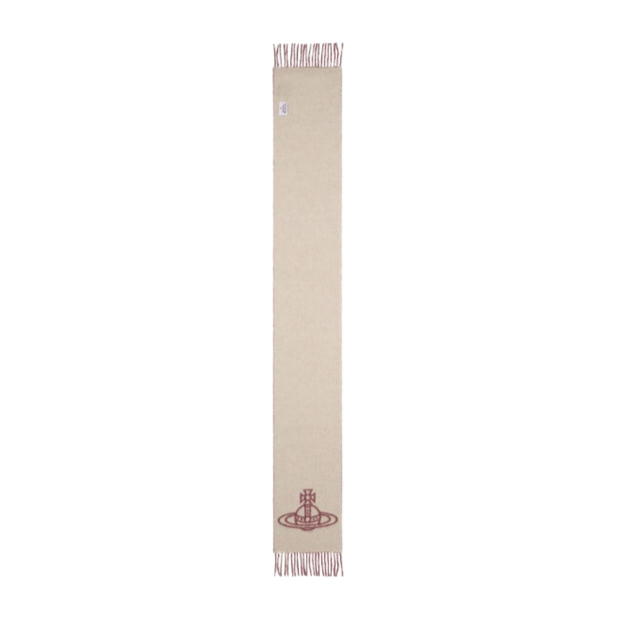 Vivienne Westwood Reversible Logo Soft Wool Bordeaux Scarf