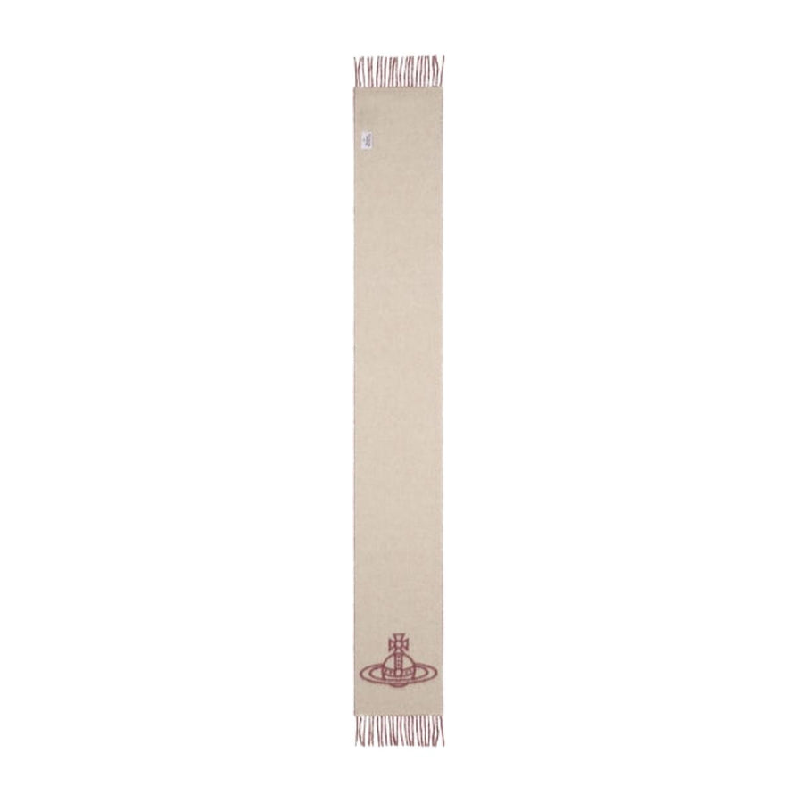 Vivienne Westwood Reversible Logo Soft Wool Bordeaux Scarf
