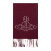 Vivienne Westwood Reversible Logo Soft Wool Bordeaux Scarf
