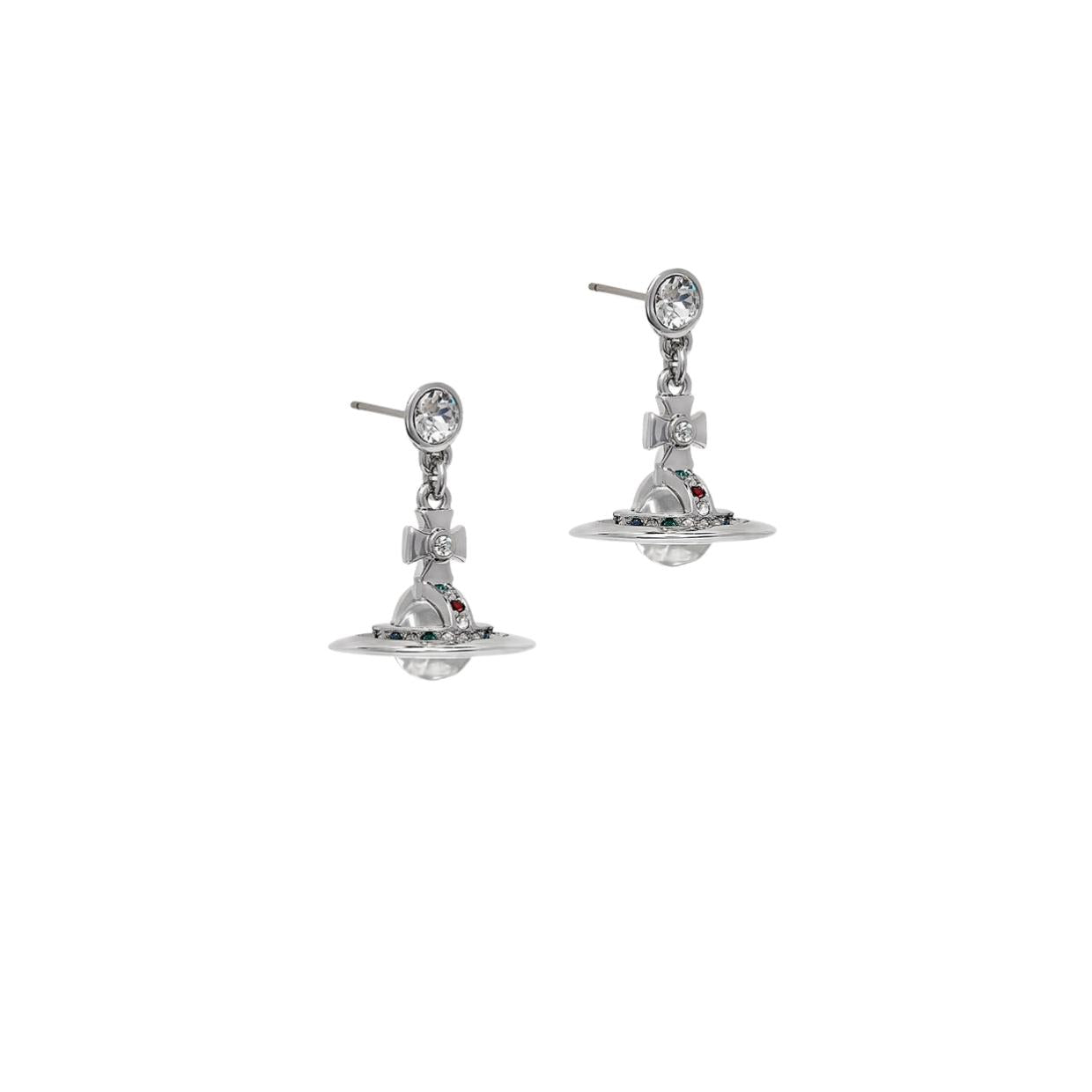 Vivienne Westwood Platinum New Petite Orb Earrings