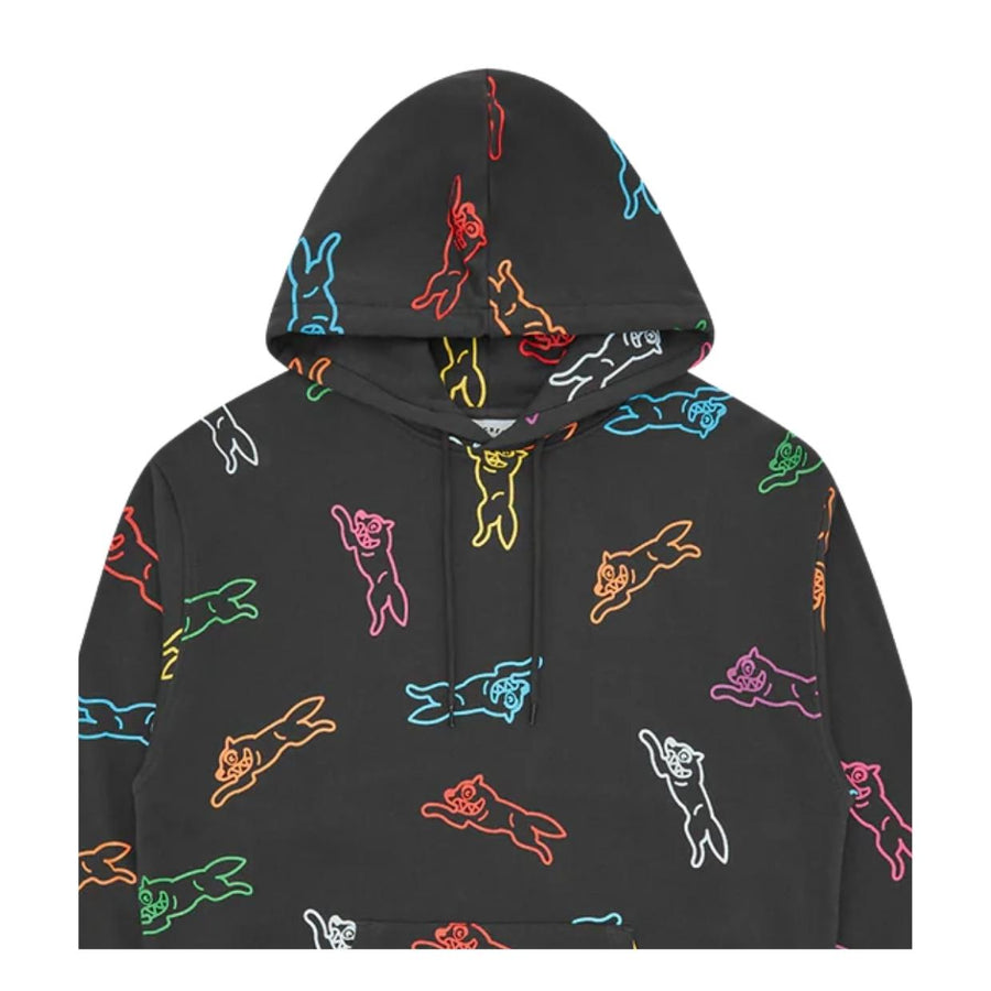 ICECREAM All-Over Running Dog Charcoal Black Hoodie