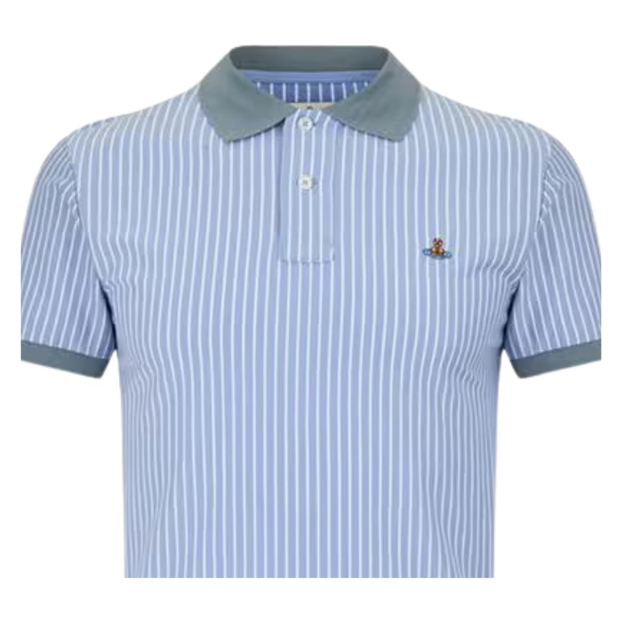 Vivienne Westwood White & Blue Stripe Polo Shirt