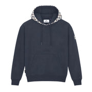 Aquascutum Active Club Check Fleece Navy Hoodie