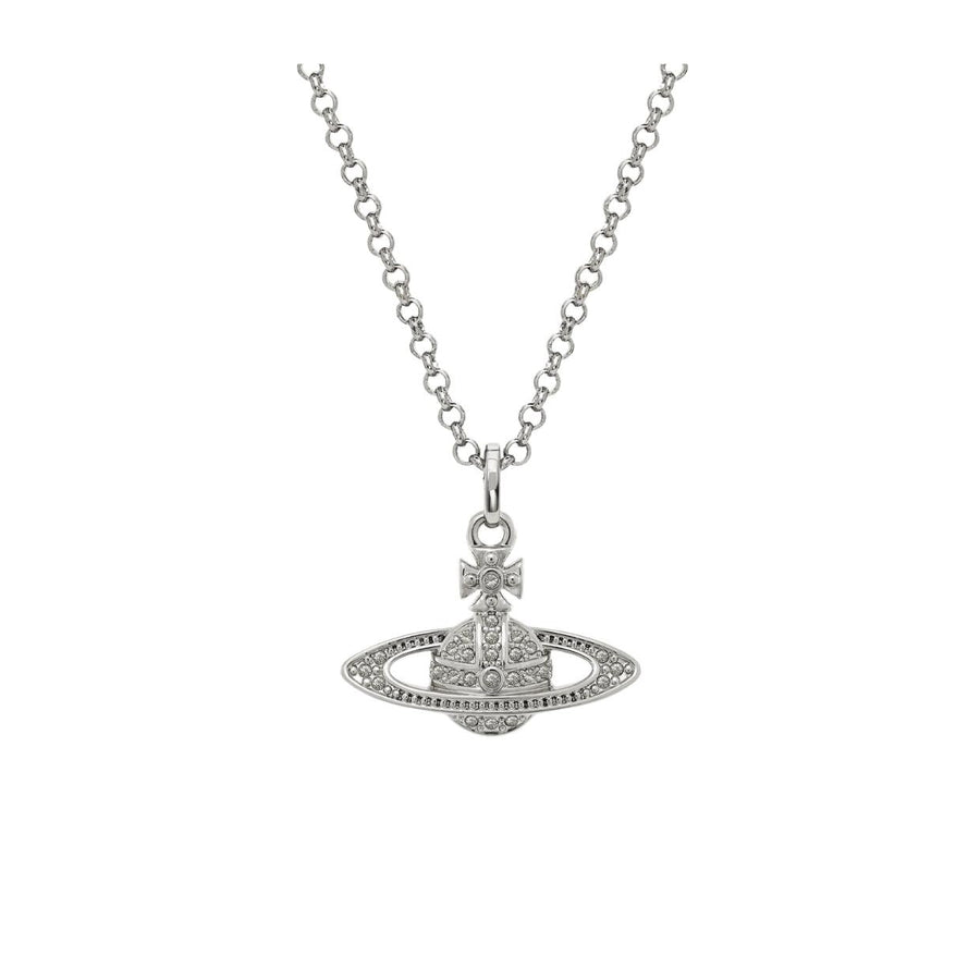 Vivienne Westwood Platinum Crystal Mini Bas Relief Pendent