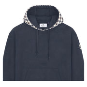 Aquascutum Active Club Check Fleece Navy Hoodie