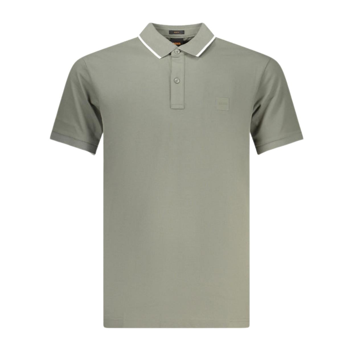 BOSS Slim Fit Passertip Grey Polo Shirt
