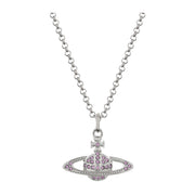 Vivienne Westwood Platinum Violet Crystal Mini Bas Relief Pendent
