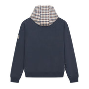 Aquascutum Active Club Check Fleece Navy Hoodie