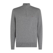 Tommy Hilfiger Rib-Knit Half Zip Medium Grey Heather Sweatshirt