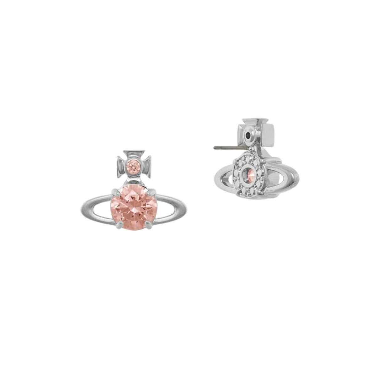 Vivienne Westwood Platinum Flesh Pink Reina Large Earrings