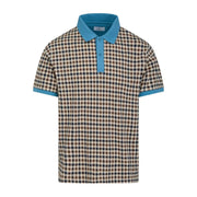 Aquascutum Active Stretch Piquet Club Check Avio Polo Shirt