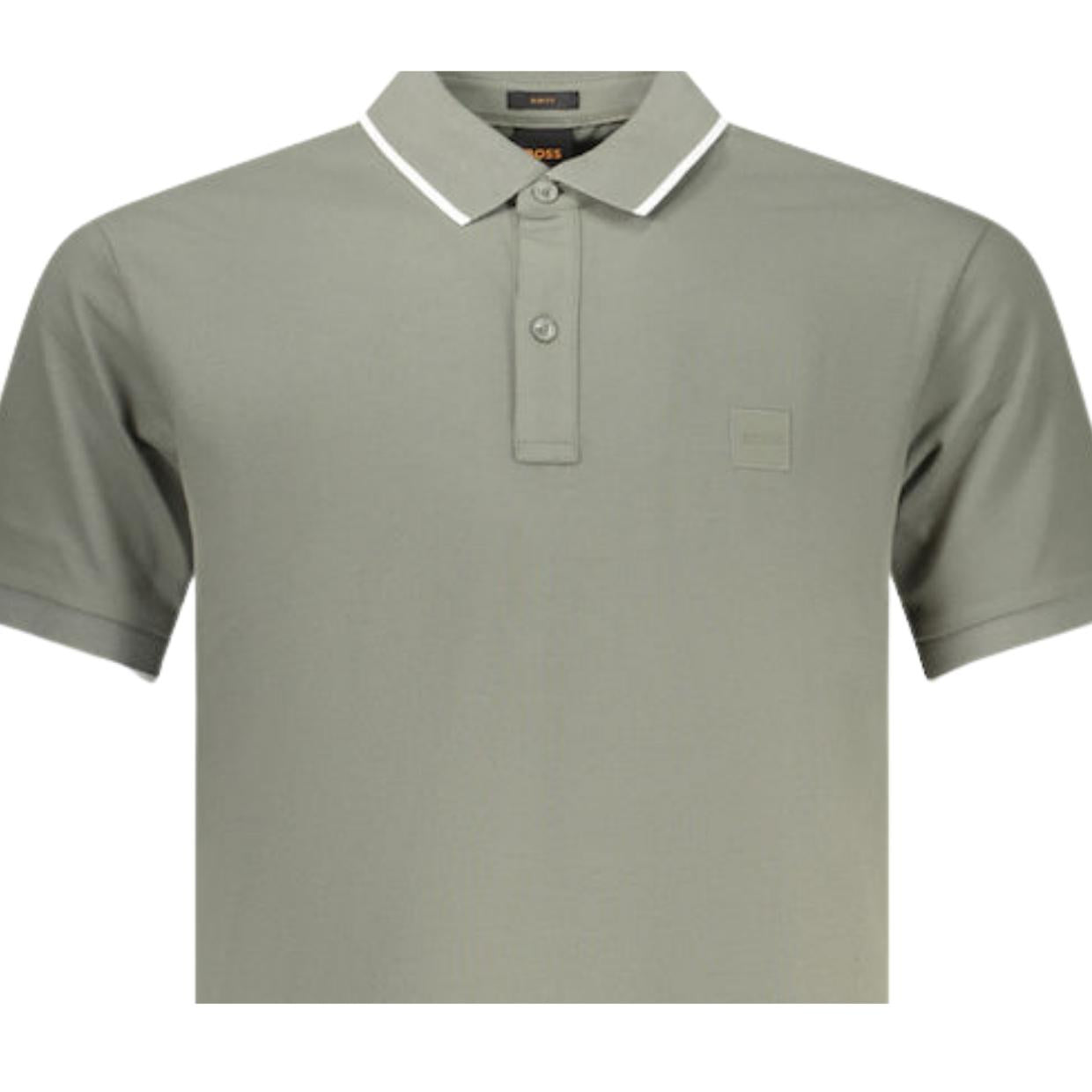 BOSS Slim Fit Passertip Grey Polo Shirt