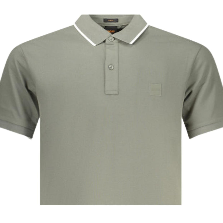 BOSS Slim Fit Passertip Grey Polo Shirt