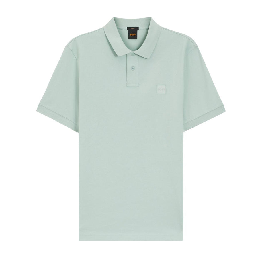 BOSS Logo Patch Slim Fit Passenger Light Green Polo Shirt