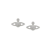 Vivienne Westwood Platinum Crystal Mini Bas Relief Earrings