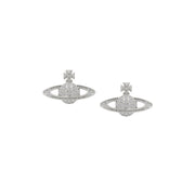 Vivienne Westwood Platinum Crystal Mini Bas Relief Earrings