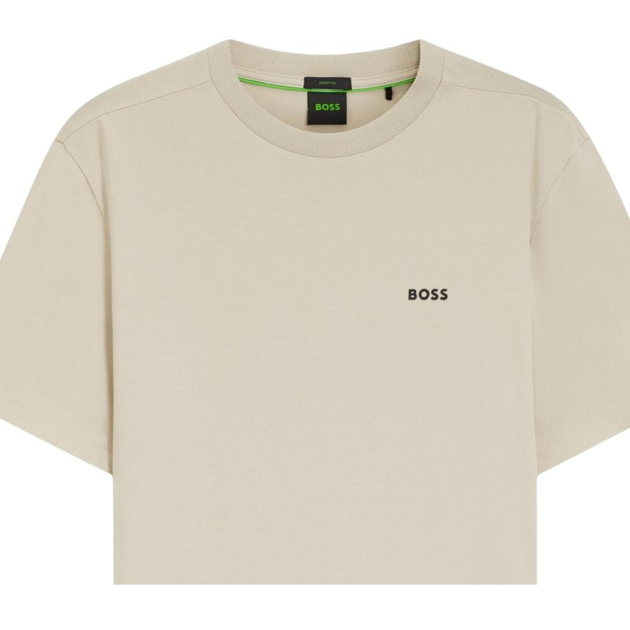 BOSS Stretch Cotton Logo Light Beige T-Shirt