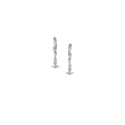 Vivienne Westwood Platinum Emily Heart Shape Earrings