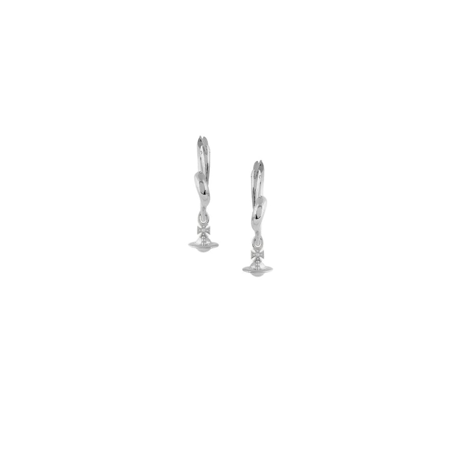 Vivienne Westwood Platinum Emily Heart Shape Earrings