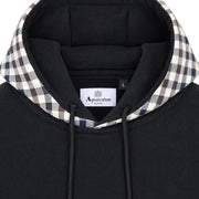 Aquascutum Active Club Check Fleece Black Hoodie