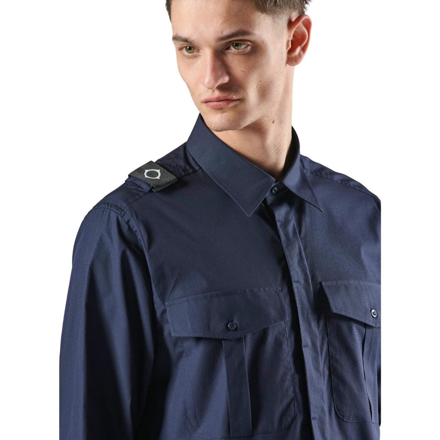MA.STRUM Logo Badge Ink Navy Cyclone Shirt