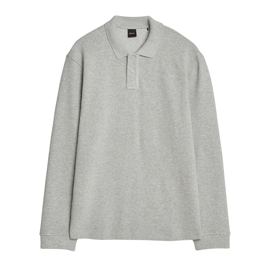 BOSS Petempestolong 1 Grey Sweat Polo Shirt