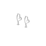 Vivienne Westwood Platinum Emily Heart Shape Earrings