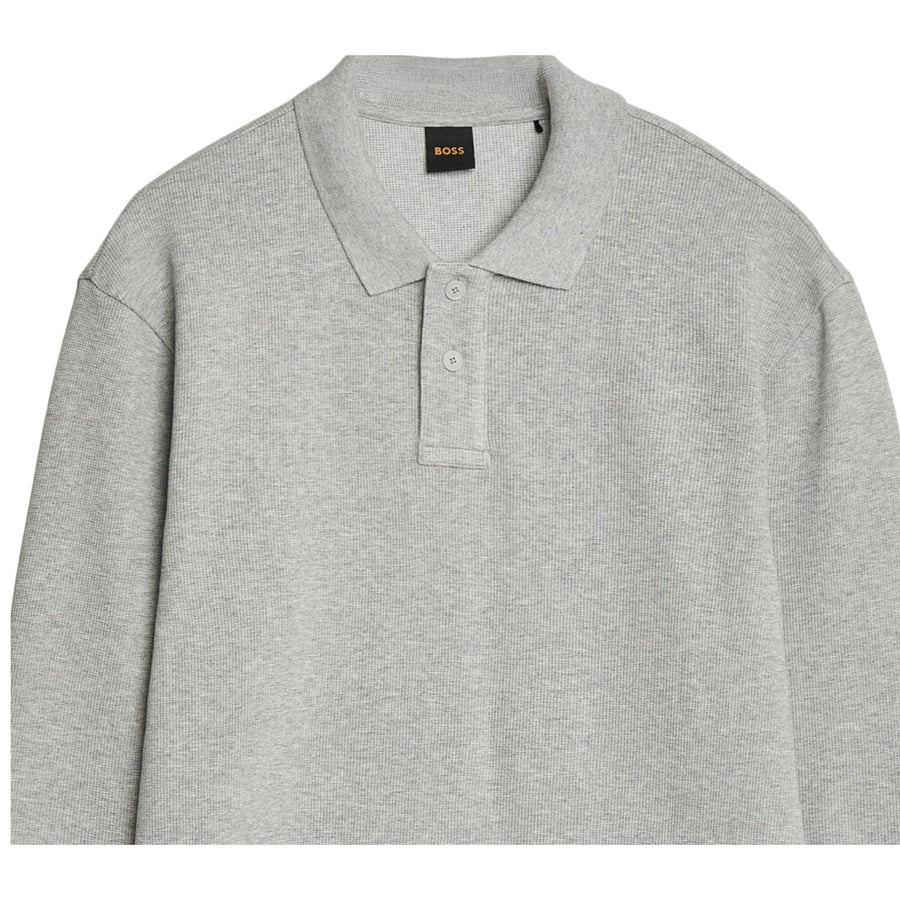 BOSS Petempestolong 1 Grey Sweat Polo Shirt