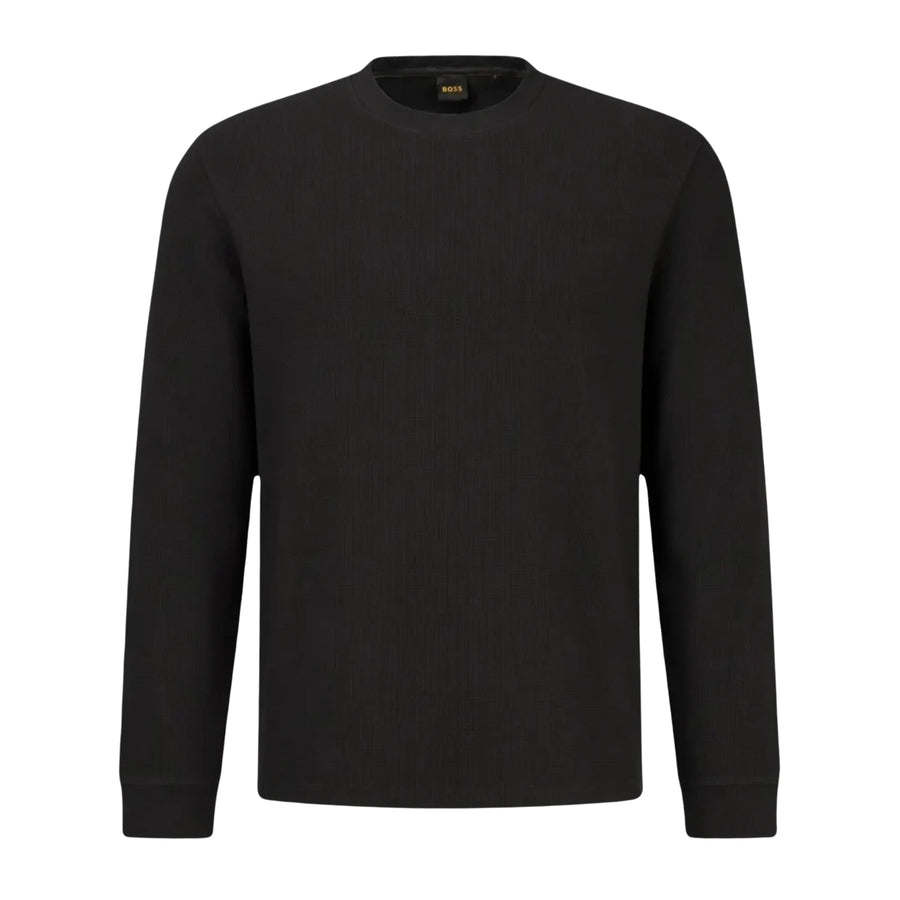 BOSS Tempest Regular Fit Long Sleeve Black Sweat T-Shirt
