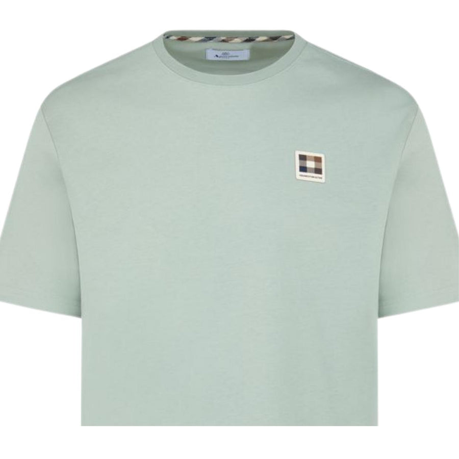Aquascutum Active Badge Logo Cotton Jersey Salvia Green T-Shirt