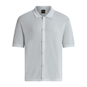 BOSS Akepalo Open Grey Knitted Polo Shirt
