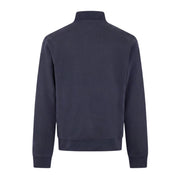 Aquascutum Active Club Check Shoulder Half Zip Navy Fleece Sweatshirt