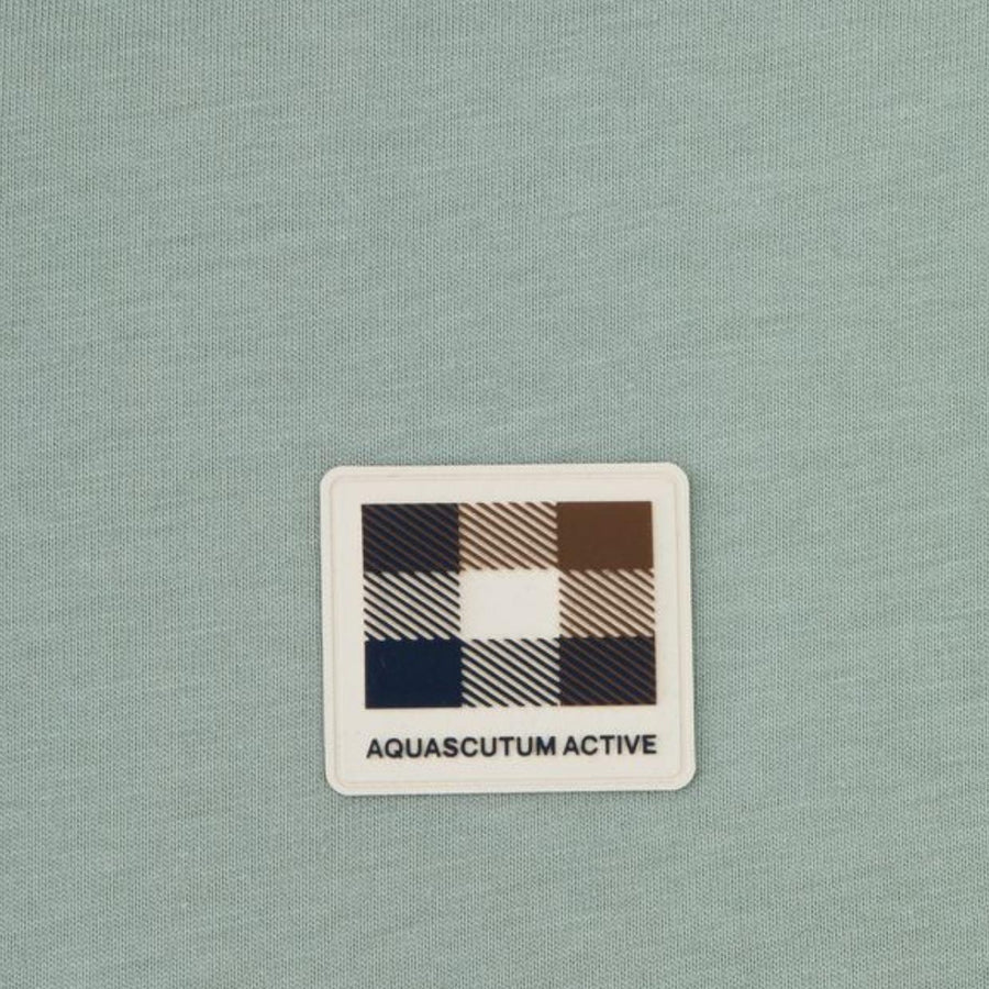 Aquascutum Active Badge Logo Cotton Jersey Salvia Green T-Shirt