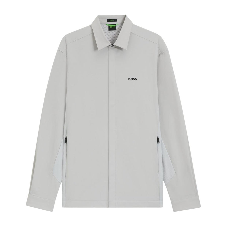 BOSS Relaxed Fit Urban Tech Light Grey Overshirts