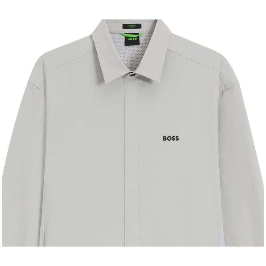 BOSS Relaxed Fit Urban Tech Light Grey Overshirts