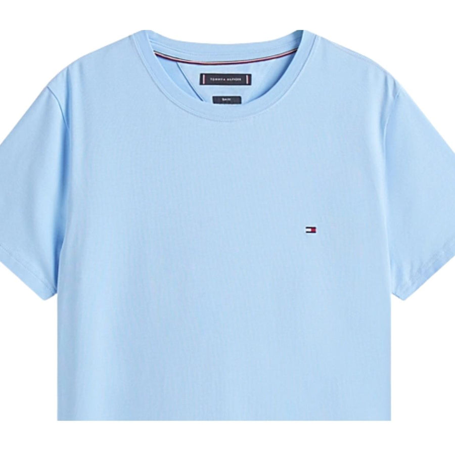 Tommy Hilfiger Embordered Logo Slim Fit Vessel Blue T-Shirt