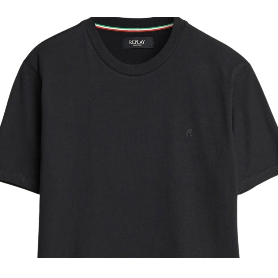 Replay Printed Logo Black T-Shirt